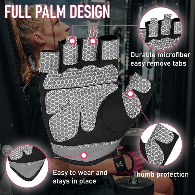 WESTWOOD FOX Weight Lifting Gloves for Men Women Gym Gloves with Wrist Wrap Support for Workout Training Exercise Fitness Hanging, Pull ups for Dumbbell, Cycling