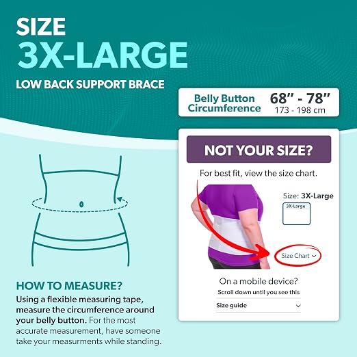BraceAbility Plus Size Women's Back Brace for Female Lower Back Pain - XXXL Ladies Soft White Elastic Lumbar Compression Obesity Support Belt Girdle is Discreet Under Clothes (3XL)