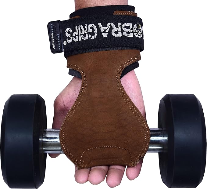 Cobra Grips Weight Lifting Gloves with Adjustable Neoprene Padded Wrist Wraps - Heavy Duty Alternative to Power Lifting Hooks for Deadlifts