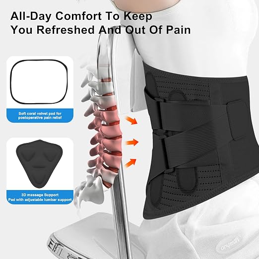 Back Brace for Lower Back Pain Relief for Women Adjustable Lumbar Support Belt Breathable 4D Mesh Fabric for Herniated Disc,Sciatica,Scoliosis Home Work Sports