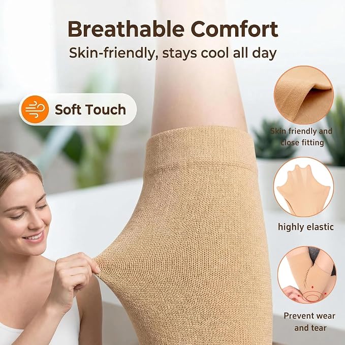 Tattoo Cover Up Sleeves 2 Pairs – Forearm Compression Sleeve Tattoo Sleeve Cover, Breathable UV Protection Arm Sleeves