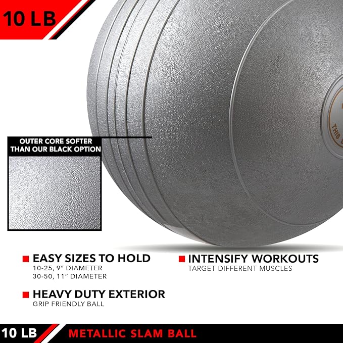 JFIT Slam Ball – Build Strength - Endurance & Power | Superior Grip | Sand-Filled Core | Indoor & Outdoor Use