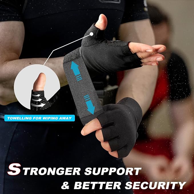 Workout Gloves for Women Men, Weight Lifting Gloves Padded, Full Palm Grip | Gym Grip Gloves for Weightlifting, Rowing, Exercise, Cycling, Dumbbells, Kettlebells, Home Work Out Equipment, Half-finger