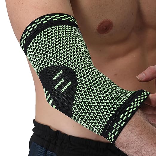 NeoTech Care Elbow Support Brace - Breathable - Men, Women, Right or Left (Green Color, Size S, 1 Unit)