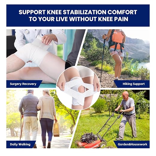 JOMVD Knee Brace with Side Stabilizers for Meniscus Tear, Knee Pain, Breathable Knee Support for Arthritis, ACL,MCL, Pain Relief, Injury Recovery, Women and Men,X-Large