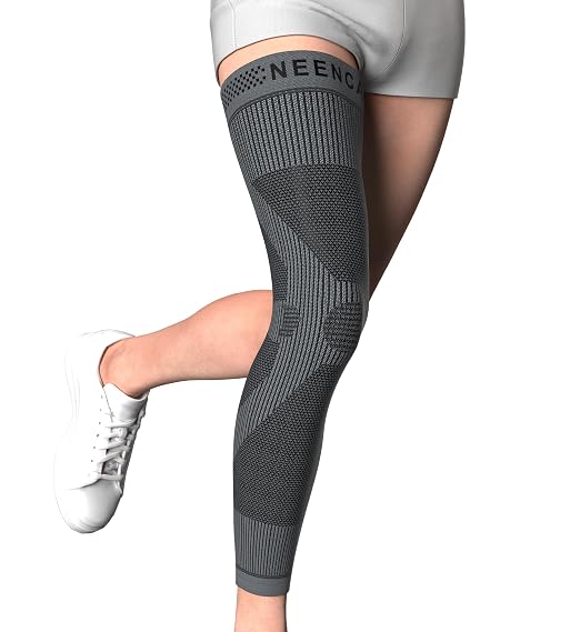 NEENCA Compression Leg Sleeve - Long Knee Sleeve, Ultra-thin Leg Sleeve with Graphene Ions Infused Fabric for Knee Pain Relief, Swelling, Arthritis, Poor Circulation, Runner, Sports (X-Large)