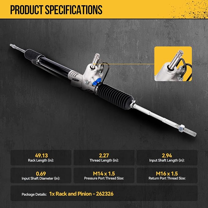 KAC Hydraulic Power Steering Rack and Pinion Assembly Compatible with Subaru 2008-2011 Impreza, 2012-2014 Impreza 2.5L, 2013-2014 WRX/WRX/STI Replace# 262326
