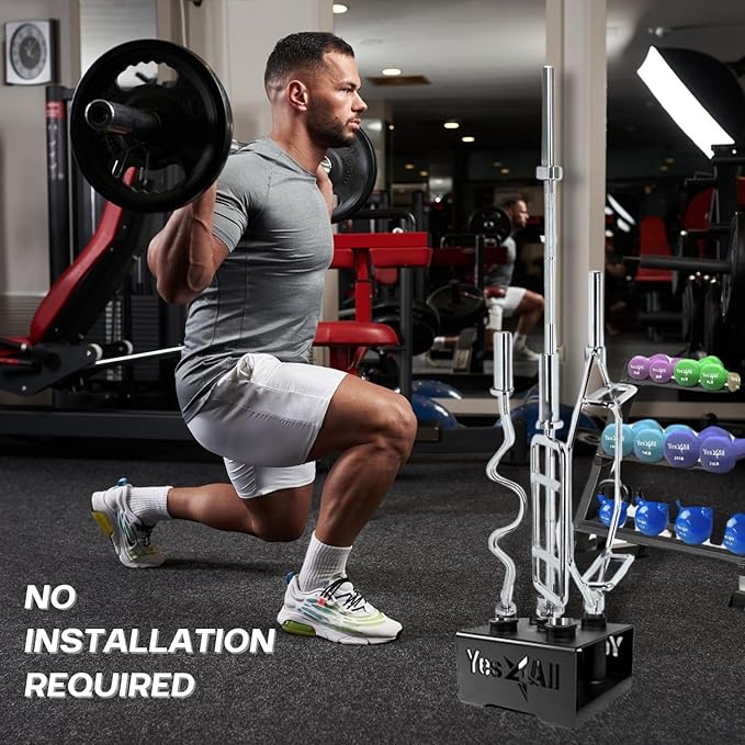 Yes4All Vertical Storage Rack, Home Gym Organizer, Barbell & Dumbbell Rack for 2-inch Olympic & Curl Bars