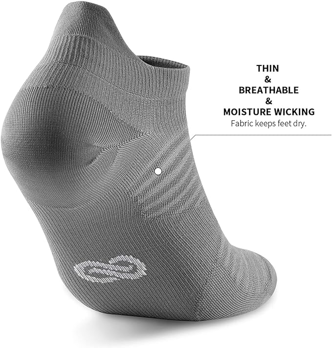 Ankle Compression Socks Men & Women with Arch Support for Running 6 Pairs | Low Cut Ankle Socks with Tab, Breathable Socks for Walking, Gym, Yoga, Cycling, Travel, or Everyday Use