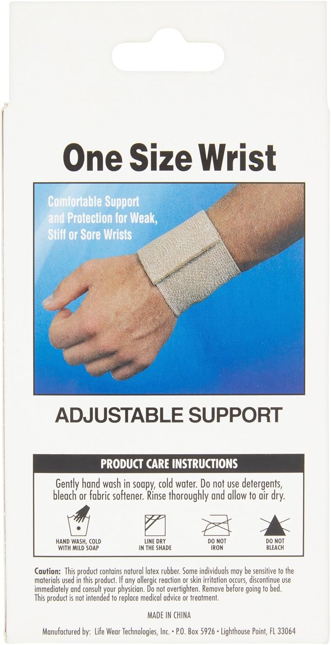 Wrist Support Wrap- Elastic Support with Loop- Wrist Brace for Carpal Tunnel, Arthritis, Tendonitis, Exercise, Weight Lifting, Calisthenics and More- One Size