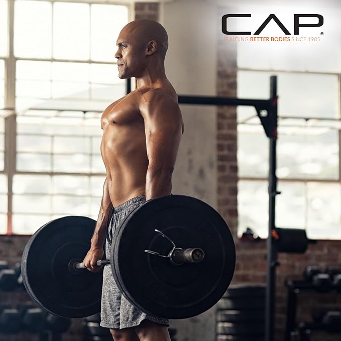 CAP Barbell Olympic Weight Set with 7ft Barbell & Bumper Plates | 160-370 lbs | Multiple Options