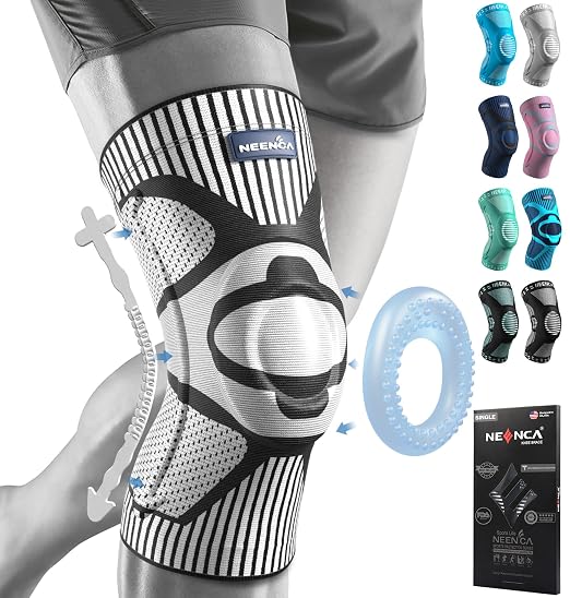 NEENCA Professional Knee Brace, Medical Knee Support for Women & Men Relief | Patented Patella Gel Pad & Side Stabilizers, Compression Sleeve for Knee Pain, Swelling, ACL, PCL, Arthritis, Sports, Workout