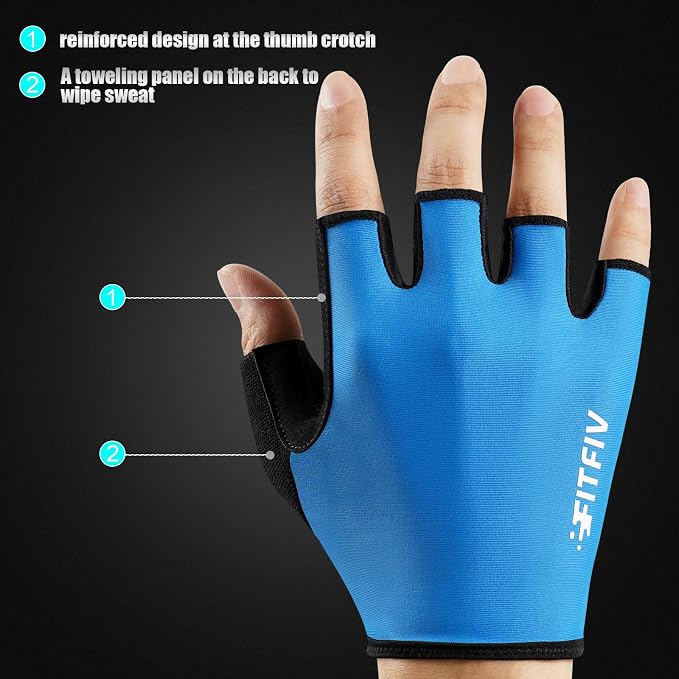 Cycling Gloves for Men Women, Half-Finger for Bike, Gym, Weight Lifting, Workout, Riding, Outdoor Sports