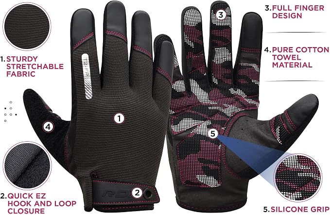 RDX Weight Lifting Gloves with Wrist Support -Touch Screen Full Finger Gym Workout, Breathable Anti Slip Padded Grip, Men Women Fitness Training, Powerlifting Bodybuilding HIIT Exercise Weightlifting
