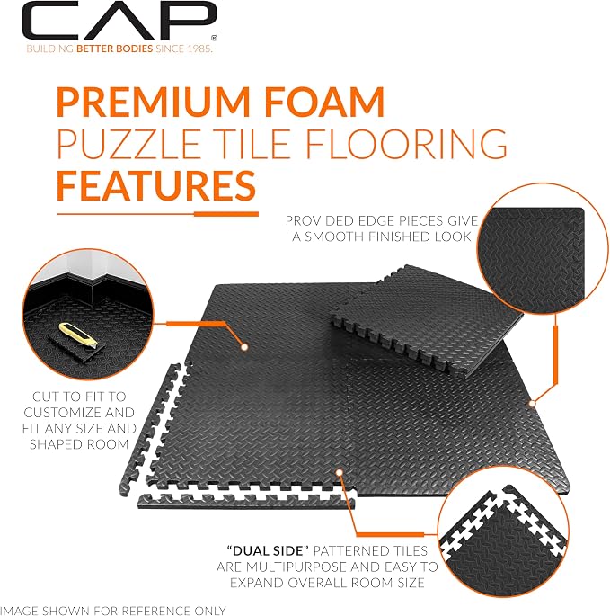 CAP Puzzle Exercise Mats | 3/4” Thick EVA Interlocking Foam Tiles for Home Gym Flooring | Multiple Options