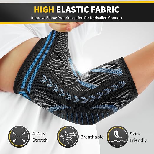 CAMBIVO 2 Pack Tennis Elbow Brace for Tendonitis and Tennis Elbow,Golfers Elbow, Arm Compression Sleeves for Women and Men, Bíceps Support Sleeve for Weightlifting, Basketball and Workout | Golfers Elbow and Arthritis Relief, Breathable 3D Knit Fabric,...