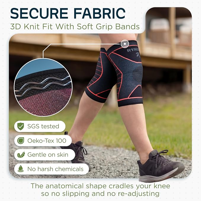 Rymora Knee Supports for Men and Women - Choice of Single or Pair