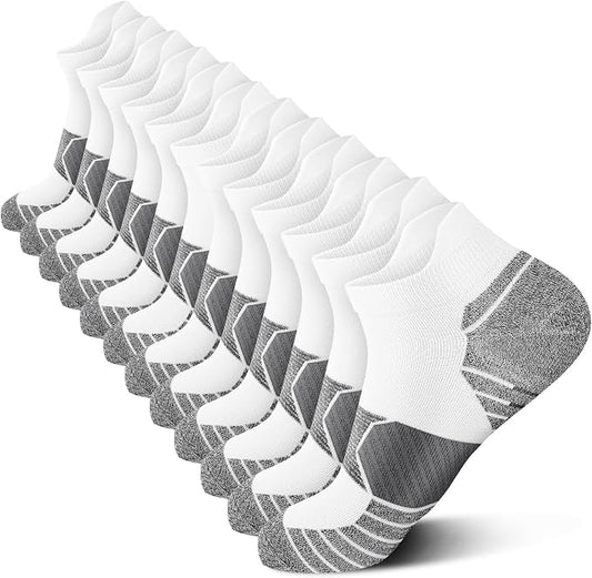 Ankle Compression Socks for Women 6 Pairs Running Socks with Arch Support | Athletic Womens Ankle Socks for Running, Gym, Workouts, Long-Distance Walking, Travel, Daily Use, Relieve Plantar Fasciitis
