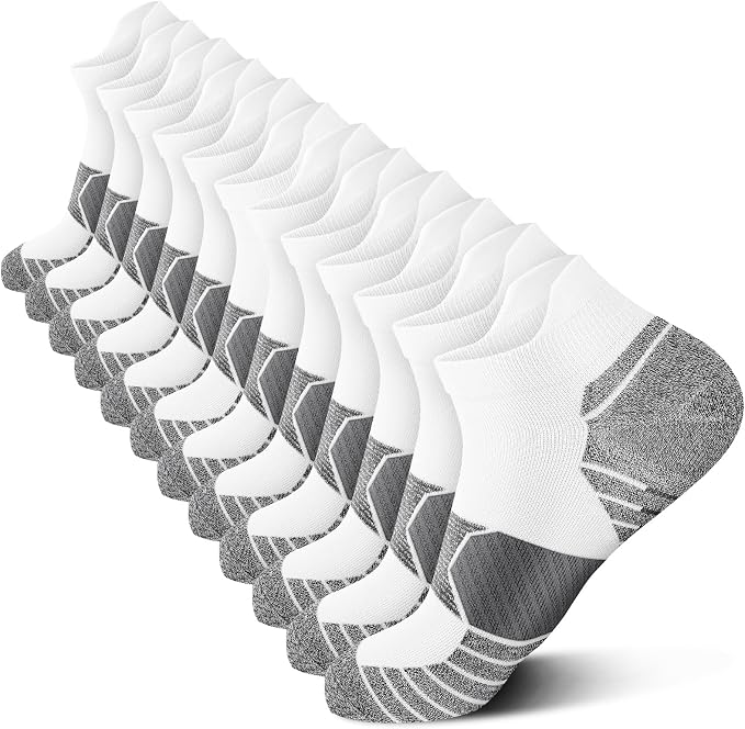 Ankle Compression Socks for Women 6 Pairs Running Socks with Arch Support | Athletic Womens Ankle Socks for Running, Gym, Workouts, Long-Distance Walking, Travel, Daily Use, Relieve Plantar Fasciitis