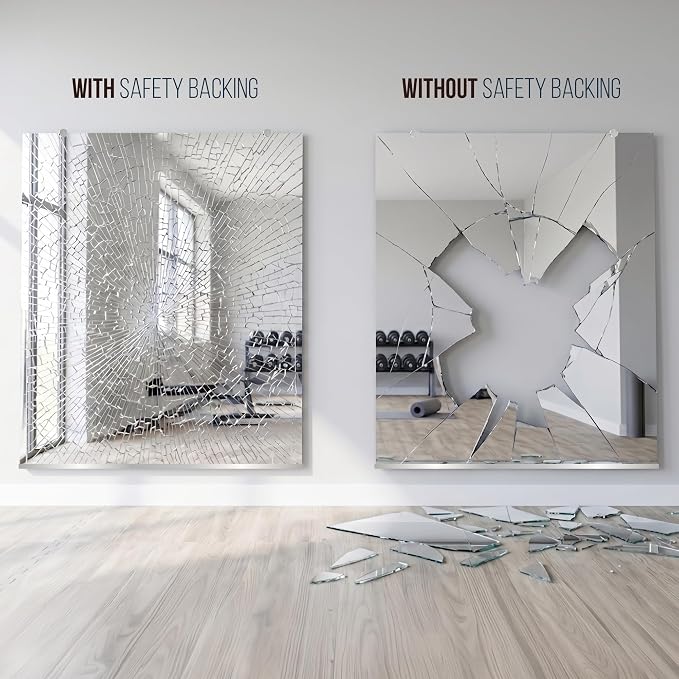 Fab Glass and Mirror Large Gym Mirror for Home Gym 36x72 - Full Length HD Tempered Glass Wall Panel - Professional Workout Display with Safety Backing - 1/4 Inch Commercial Grade