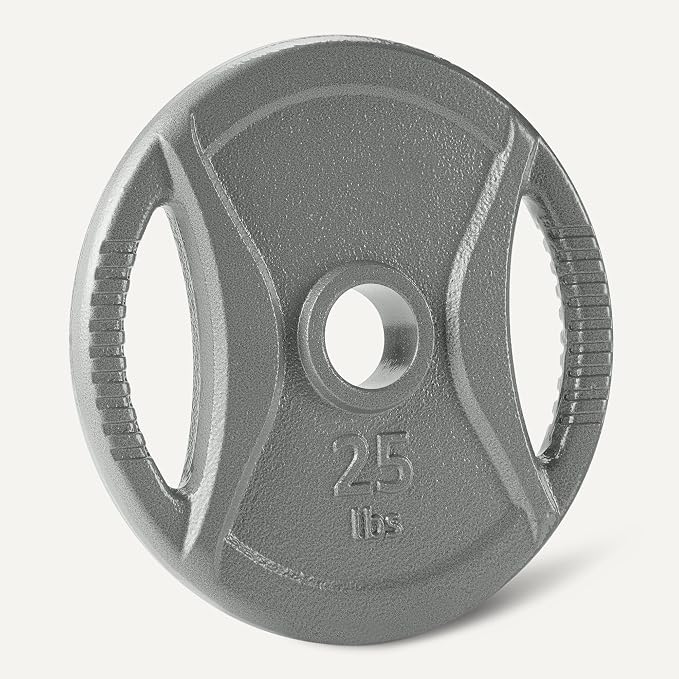 Amazon Basics 2-Inch Olympic Grip Weight Plates, Cast Iron, for Powerlifting, CrossFit & Strength Training
