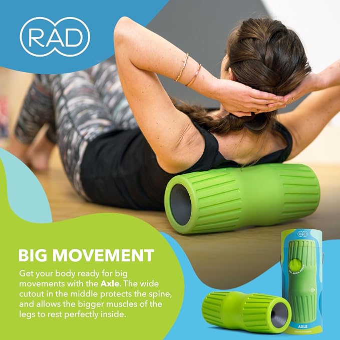 RAD Axle – Extra Firm High-Density Exercise Foam Roller – Deep Tissue Myofascial Release for Back, Hips, Legs & Shoulders – Muscle Recovery Tool for Stretching & Mobility