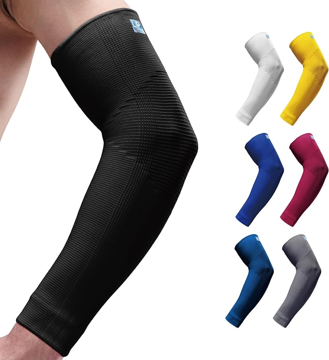 LP SUPPORT 668 Compression Arm Sleeve for Workouts, Sports & Pickleball, Golf and Tennis Elbow Pain relief for Men & Women