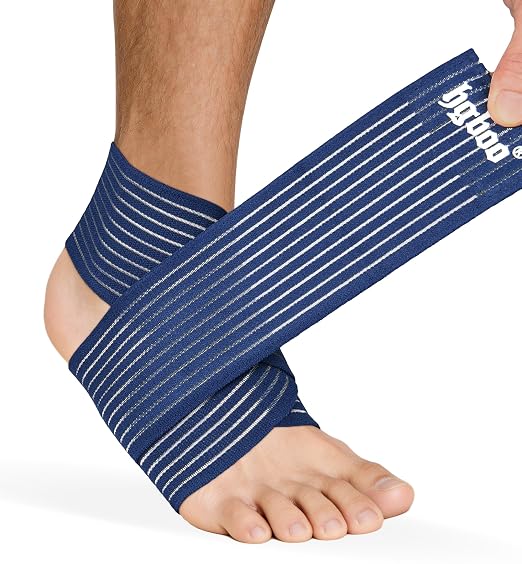 Ankle Brace 2 Pack, Adjustable Compression Support Wrap for Men & Women – Ideal for Sprains, Plantar Fasciitis, Tendonitis, Arthritis – Breathable, Fits in Shoes for Running Sports Gym (Navy Blue)
