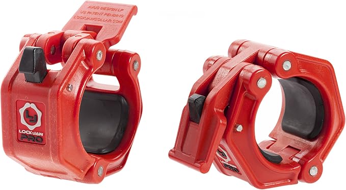 Lock-Jaw PRO 2 Barbell Collars Olympic Barbell Clamps 2 Pcs – Heavy Duty Bar Clamps for 2” & 50mm Olympic Bars – Secure Weight Bar Clamps for Strength Training & Home Gym Accessories – Quick Release