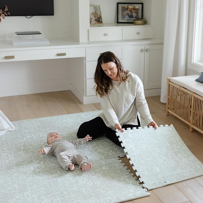 Little Landings Baby Play Mat for Floor - Eden (4x6ft) - Premium EVA Foam Play Mat for Babies & Toddlers (Ages 0-5+) - Non-Toxic Playmat for Tummy Time, Crawling & Playroom - Stylish & Comfortable