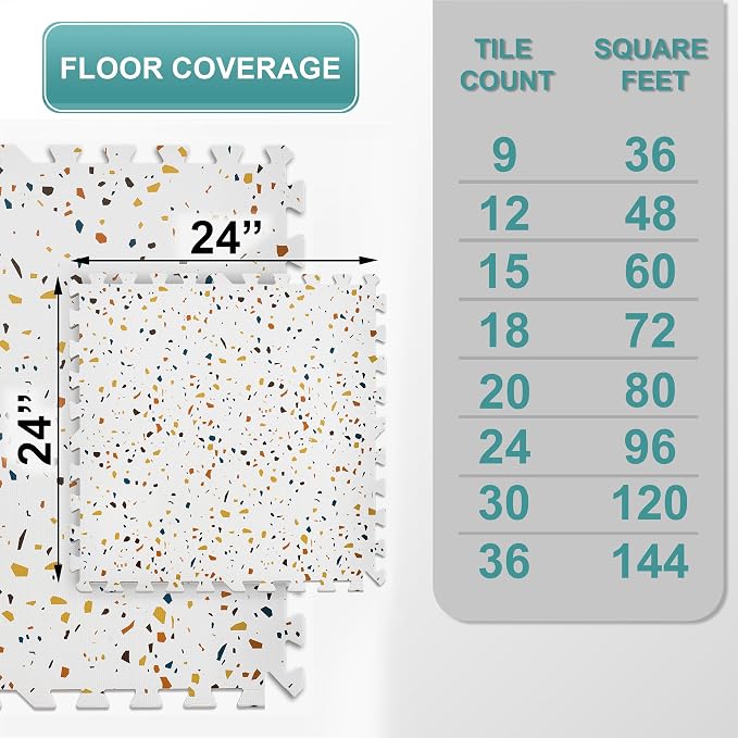 Sorbus Wood Grain Floor Tiles Foam Mat EVA Interlocking Mats Tile 3/8-Inch Thick Flooring Wood Puzzle Exercise Mats w/Borders - Home Playroom Basement, Apartment, Trade Show, Baby, Dance