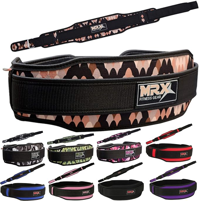 MRX Weight Lifting Belt with Double Back Support Gym Training 5" Wide Belts 11 Colors
