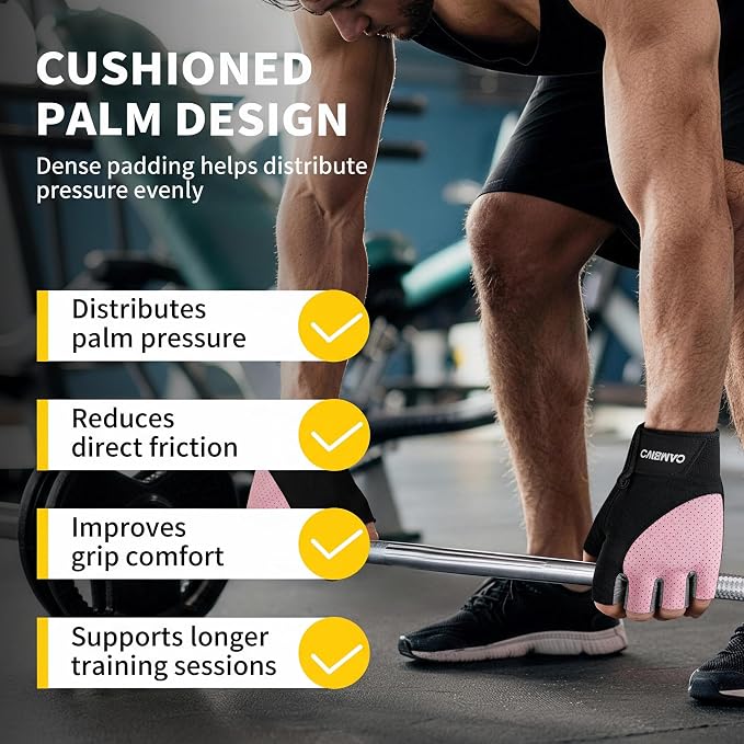 CAMBIVO Workout Gloves for Men & Women, Weight Lifting Gloves with Wrist Support, Non Slip Grip, Breathable Gym Gloves for Training, Crossfit, Pull Ups, Cycling, Fitness, Home