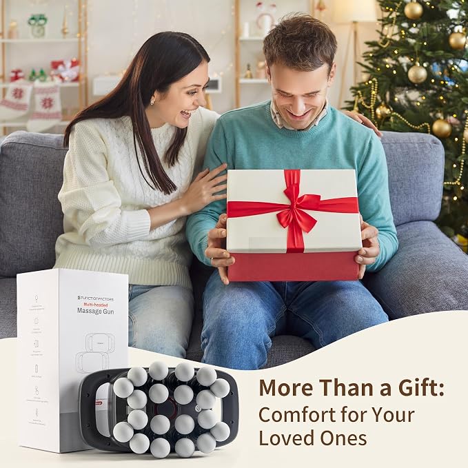 20 Head Massage Gun Deep Tissue, Percussion Muscle Massager for Back Pain | 3 Modes, 30 Intensities, 12mm Stroke, Quiet Brushless Motor, USB-C, Wide Coverage for Back/Neck/Shoulders/Legs