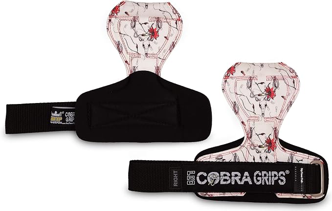Cobra Grips Weight Lifting Gloves with Adjustable Neoprene Padded Wrist Wraps - Heavy Duty Alternative to Power Lifting Hooks for Deadlifts