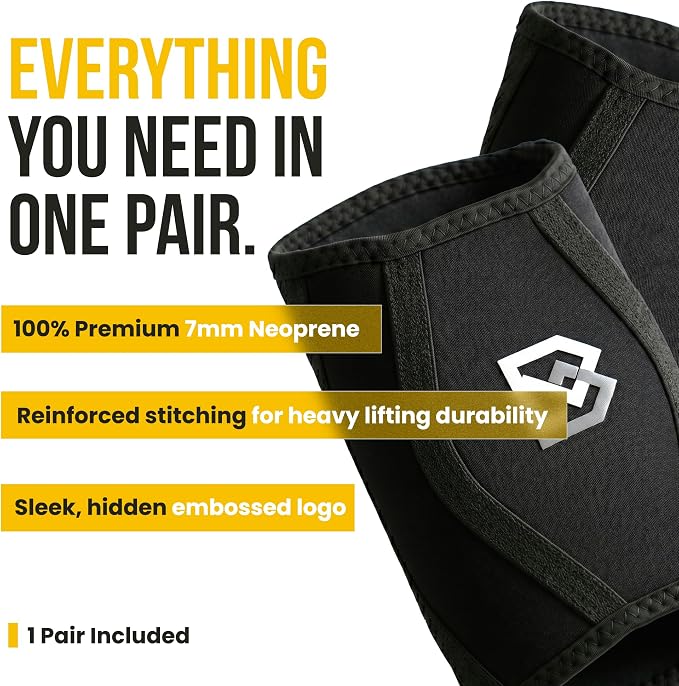 Bay Gear Co. Elbow Compression Sleeve for Weightlifting Men & Women, (S - XL)