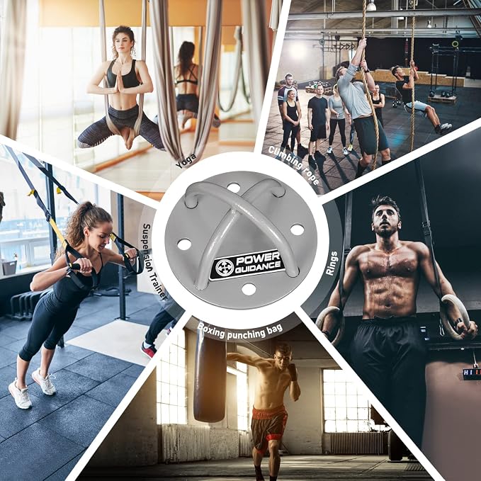 POWER GUIDANCE Wall and Ceiling Mount Bracket for Suspension Straps, Gymnastic Rings, Yoga Swings & Hammock Resistance Band Battle Rope