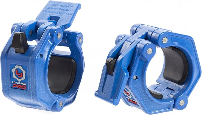 Lock-Jaw PRO 2 Barbell Collars Olympic Barbell Clamps 2 Pcs – Heavy Duty Bar Clamps for 2” & 50mm Olympic Bars – Secure Weight Bar Clamps for Strength Training & Home Gym Accessories – Quick Release