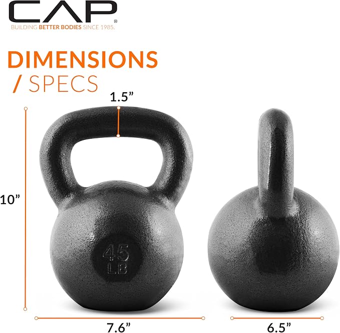 CAP Barbell Cast Iron Kettlebell - Singles and Sets, Multiple Weight Choices
