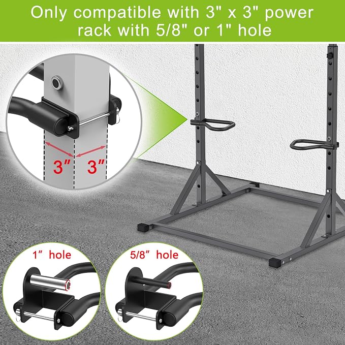 SELEWARE Dip Bar Attachment for Power Rack, 2 x 2 Tube, Multi Grip Handle | Fully Welded Steel Design, Stable Support for Dips, Pull Ups and Strength Training, Ideal for Home Gym Workouts