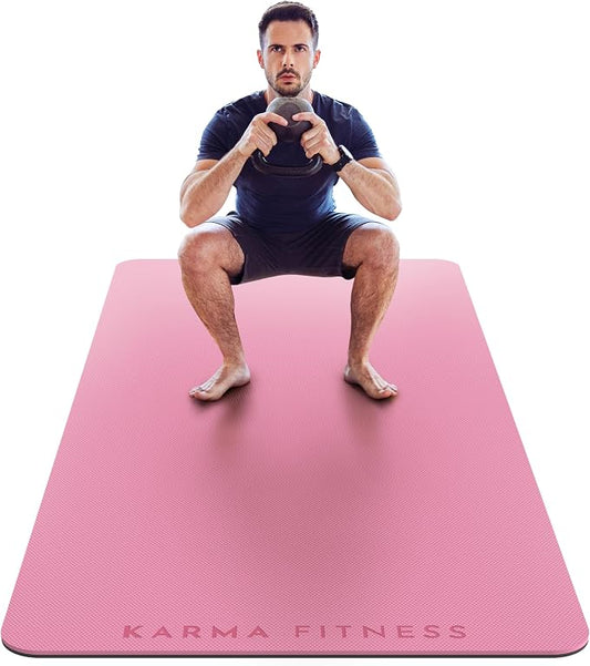 Large Exercise Mat – Extra Thick 10mm Workout Mat (72"x32") – Non-Slip TPE Yoga Mat for Women & Men – Pilates, HIIT, Fitness & Home Gym Mat – Includes Free Carry Bag