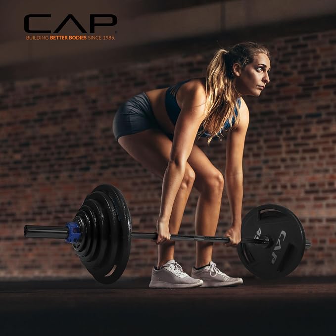 CAP Olympic Barbell - 5FT, 6FT, & 7FT Strength Training Weight Bars, Multiple Options