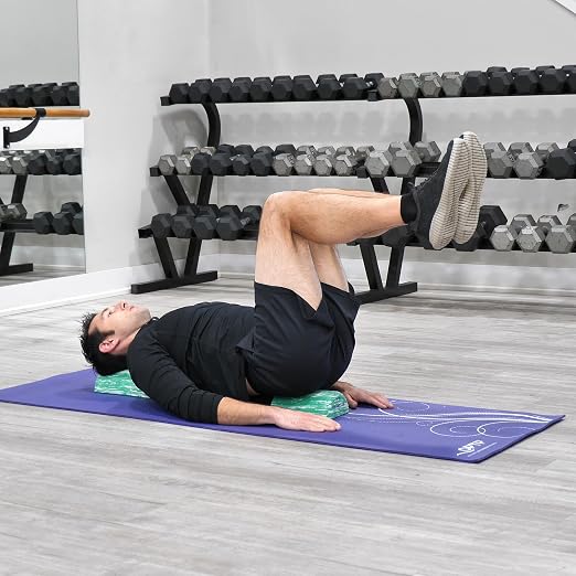 OPTP PRO-ROLLER Standard Density Foam Roller – Half-Round, Green, 36" x 3" | Standard density foam roller for physical therapy, Pilates, yoga foam roll exercises, and muscle recovery, Half-round