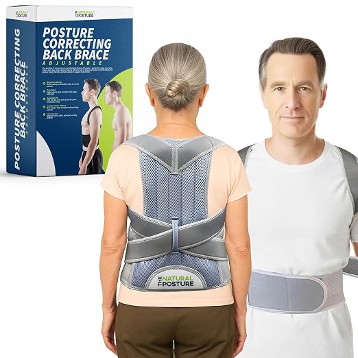 Posture Corrector for Men and Women - Lumbar Back Brace and Shoulder Straightener - Helps Provide Lower Back Support and Relief - Adjustable, Comfortable and Easy to Wear