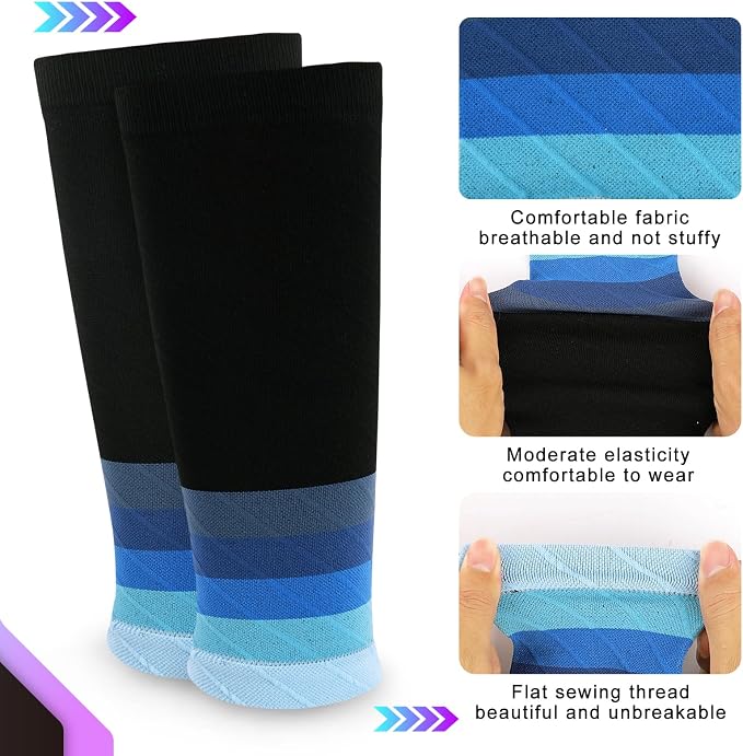 Junely 3 Pairs Calf Compression Sleeve for Men and Women | Running Athletic Nurses Work Support Travel Flight Sports