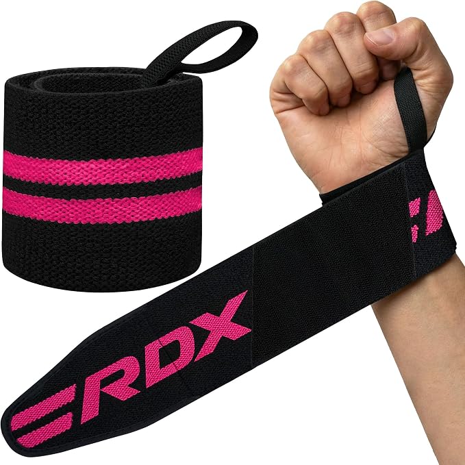 RDX Wrist Wraps for Weightlifting (Pair), IPL USPA Approved, Elasticated 18” Cotton Straps Support with Thumb Loop, Gym Wrap for Weight Lifting Powerlifting Competition Strength Training Bodybuilding