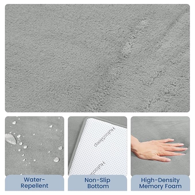 Baby Play Mat for Floor,Extra Large 79"×118" Playroom Mat,Thicker Memory Foam Classroom Mats,Water Repellent Ultra Soft Coral Velvet,Non-Slip Backing Safe for Crawling(Light Grey)