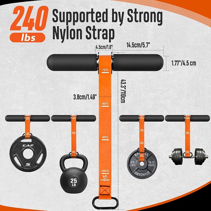 FitBeast Forearm Strengthener & Forearm Exerciser, Wrist Roller | Forearm strength trainer with thick handle and adjustable strap. Ideal for grip strength, muscle building and rehabilitation.