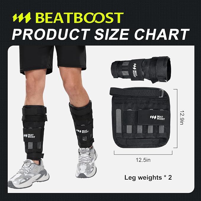 Ankle Wrist Weights 4lb/10lb/15lb/20lb/25lb/30lb BeatBoost Adjustable Leg Arm Weights for Men Walking Pilates Exercise Workout Gym Aerobics