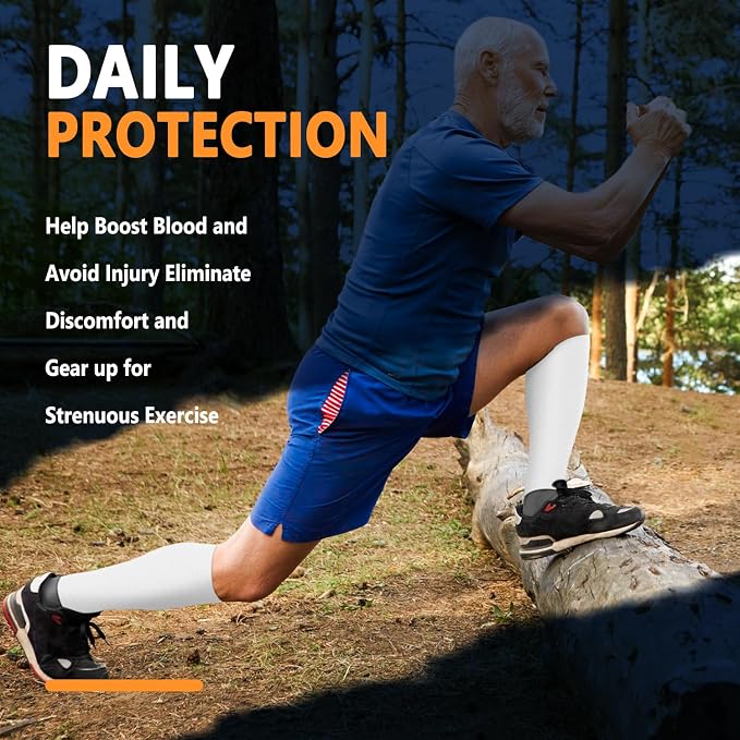 CTHH Calf Compression Sleeve for Men & Women Footless Compression Socks | 3 Pairs Graduated Compression Leg Sleeve Support for Shin Splints Pain Relief Running Flying Cycling Fitness Nurse